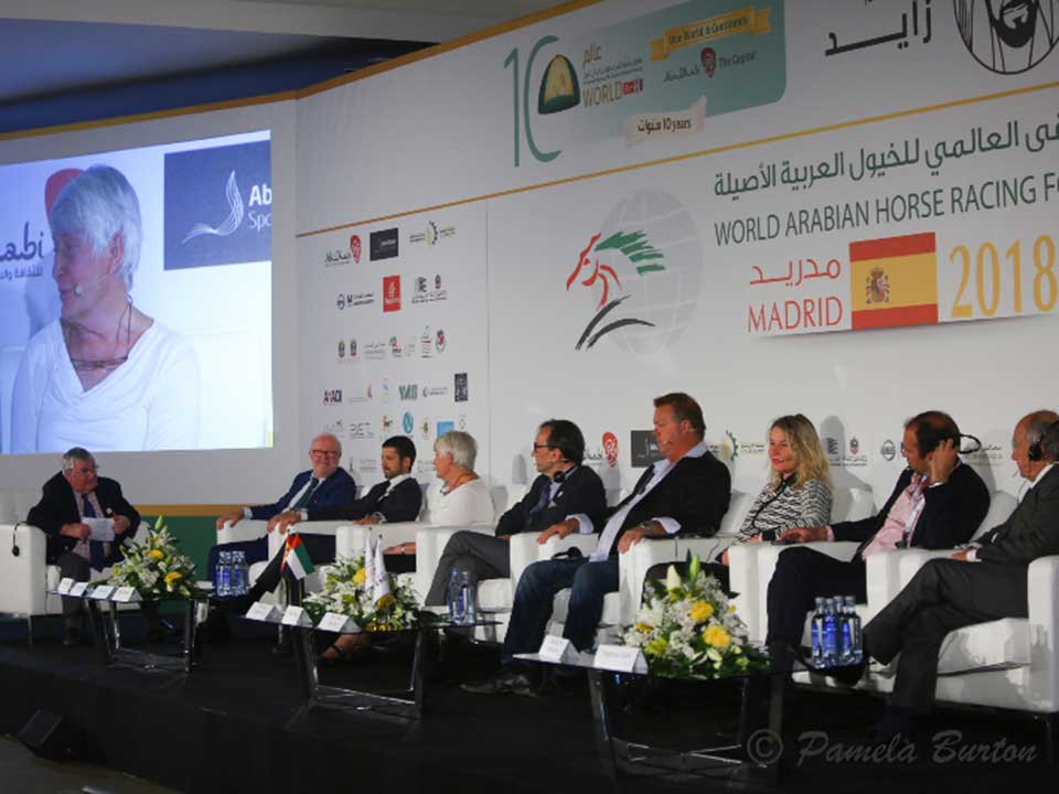 One of the panels at the World Arabian Horse Racing Forum